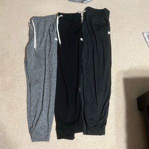 Bundle of 3 Vuori Joggers size medium like new light gray dark grey and black